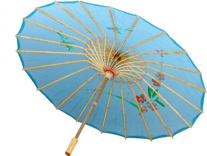 BENEFITBOX Decorative Bamboo Umbrella (Blue) Umbrella