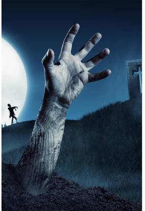 Zombie Hand Coming Out Of His Grave Premium Poster Paper Print ...