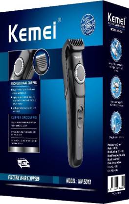 Kemei KM-5013 Professional Rechargeable and Cordless Hair Clipper Trimmer 60 min  Runtime 10 Length Settings