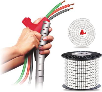 NOVEAU SAFE-T 1ST Cable Wire Zipper 15 MM - 10 Meters White - Pack For Home Use Flexo Wrap Resealable Cable Sleeve