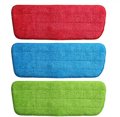 Birudmart Microfiber Spray Mop Replacement Head Pads - Set of 3 Wet and Dry Microfiber Cleaning Cloth