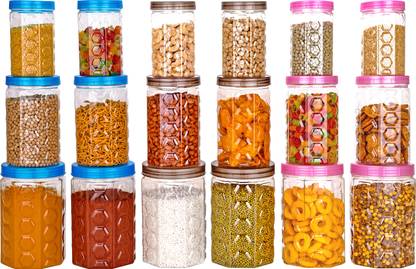 KMT Plastic Tea Coffee & Sugar Container  - 1200 ml, 650 ml, 350 ml
