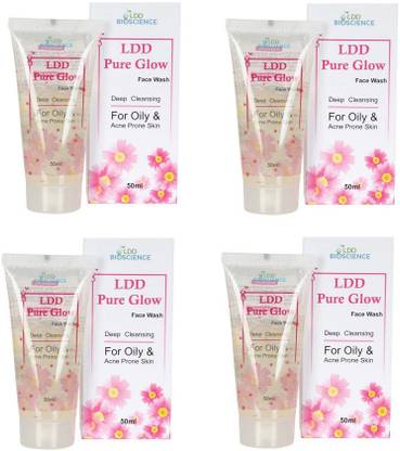ldd bioscience Ldd Pure Glow  Deep Cleansing For Oily And Prone Skin Pack of 4 Face Wash
