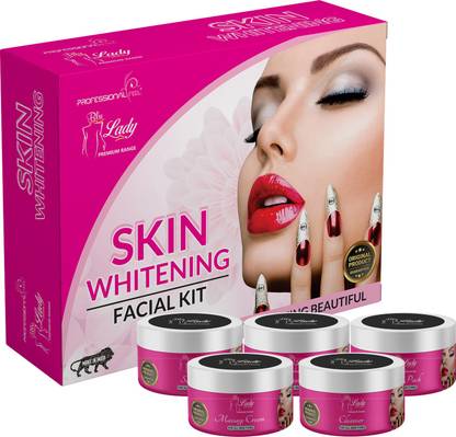 PROFESSIONAL FEEL Blue Lady Skin Whitening Facial Kit, Beauty Glow Premium Range For All Type Of Skin Solution (275 GM)