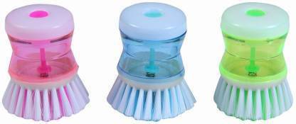 Akshat Button Dishwasher Brush Plastic Wet and Dry Brush