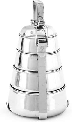 ANTRA Stainless Steel Pyramid Shape Lunch Box 4 Containers Lunch Box