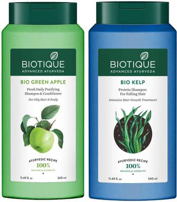 BIOTIQUE बायो केल्प और नीम एडवांस आयुर्वेद शैम्पू 340ml प्रत्येक