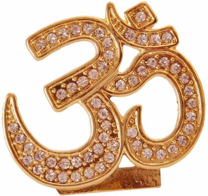 DEE Sons Religious Symbols Showpiece Statue for Home Temple, Office Table Or Car Dashboard ('OM' Symbol Dashboard) Decorative Showpiece  -  6.5 cm