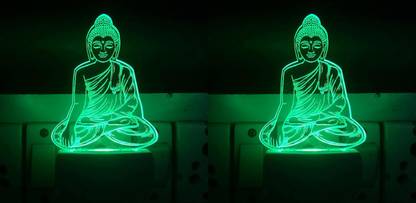 Shree Bajrang The Baba 3D Illusion Night Lamp Comes with 7 Multicolor (PACK OF 2) Night Lamp