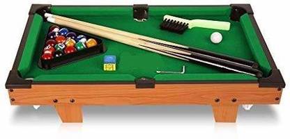 Krux Tabletop Pool Set- Billiard Game Includes 15 Balls, 2 Sticks, 1 Chalk, Triangle-Portable and Fun Game for Kids Strategy & War Board Game