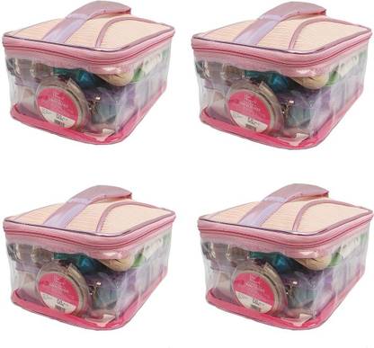 N A PURSE Pack of 4 Pieces Beautiful and Designer 4 Vanity box 1 Compartment Vanity/Make-up/Cosmetic Kit Organiser Bag Makeup vanity box Vanity Box