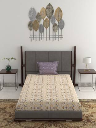 TRIDENT 144 TC Cotton Single Printed Flat Bedsheet