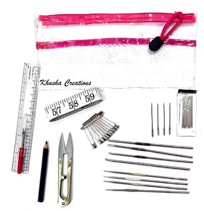 KHUSHA CREATIONS Crochet Kit For Beginners as well as Professionals With Pouch / Crochet Hook Tools / Hobby Craft