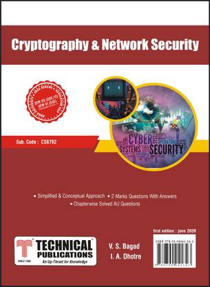 Cryptography & Network Security for BE Anna University R17 CBCS (VII - CSE /IT- CS8792)
