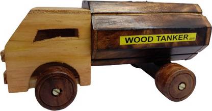 PURITY ANURADHA WOODEN TANKER SHAPE COIN COLLERTOR Coin Bank