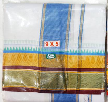 ss fab 2 COMBO OF 9/5 DHOTI SET Solid Men Dhoti