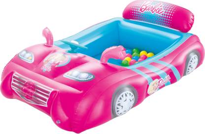 Bestway Barbie Inflatable Sports Car Ball Pit | Includes 25 Balls 99 Cms Inflatable Ball Pits