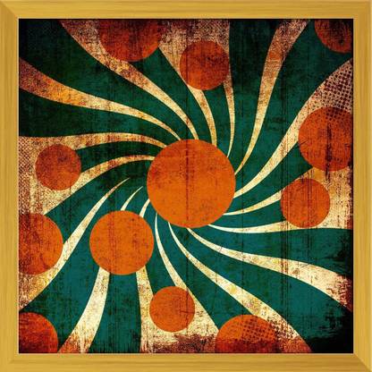 Artzfolio ArtzFolio Grunge Background D5 Canvas Painting Golden Wooden Frame 16inch x 16inch (40.6cms x 40.6cms) Digital Reprint 16.5 inch x 16.5 inch Painting