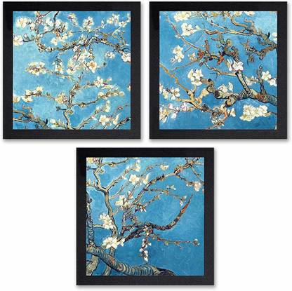 Poster N Frames Set of 3 painting of Beautiful Flower Art 0255 Digital Reprint 14 inch x 14 inch Painting