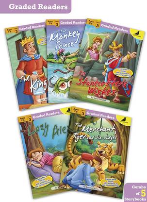 Story Books In English For Kids | Graded Readers Level 3 | Age 7 - 8 Years | Bedtime Stories With Pictures | Glossary & Moral Stories With Questions For Better Learning | Set Of 5 Books