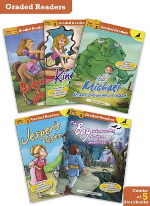 Story Books In English For Kids | Graded Readers Level 5 | Age 9 - 10 Years | Bedtime Stories With Pictures | Glossary & Moral Stories With Questions For Better Learning | Set Of 5 Books
