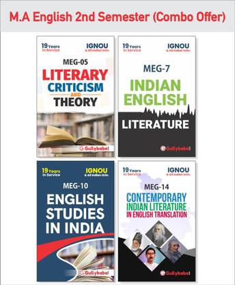 IGNOU MA English MEG-5 MEG-7 MEG-10 MEG-14 (English Medium) Second Year COMBO Of IGNOU Help Books With Solved Previous Years Question Papers Important Exam Notes