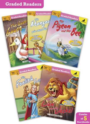 Story Books In English For Kids | Graded Readers Level 1 | Age 5 - 6 Years | Bedtime Stories With Pictures | Glossary & Moral Stories With Questions For Better Learning | Set Of 5 Books