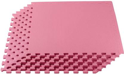 IRIS Interlocking Gym EVA Foam Floor Mat Tiles (128 sq ft) | Pink 10mm mm Exercise & Gym Mat