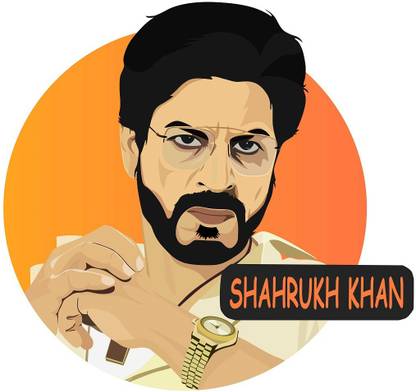 WALLDECORS 60.96 cm SHARUKH KHAN IMAGE Self Adhesive Sticker