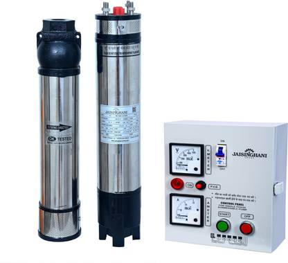 Jaisinghani Submersible Water Pump 2 HP Motor with BCH/ Contractor Type Control Panel V4 25 Stage, Head Upto 500 Feets Submersible Water Pump