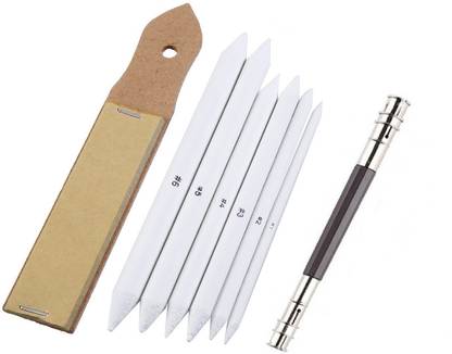 Definite Paper Art Blending Stumps White or Tortillon for Student Artists Professionals Sketching Shading Drawing with Sand Paper Stick for Sharpening Pastel and Charcoal Pencils and One 13cm Pencil Extender