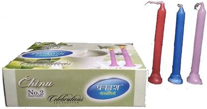 Crafty villa Parkash High Quality Multicolor Stand Pillar candles for Diwali / Festival Decoration Pack of 15 Candles Candle