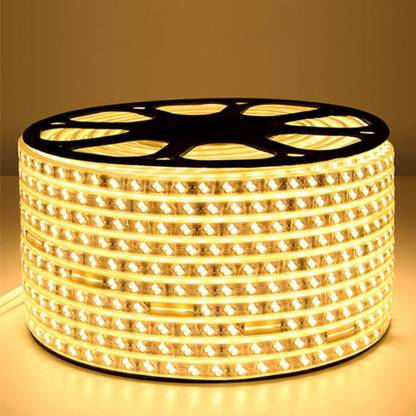 Hybrix LED Strip Ceiling Cove Rope Light, (20 Mtr.) Double Row (120 LED Per Mtr), Waterproof IP67 & Flexible With Free Adaptor/Connector, 220v AC, Super Bright Natural Warm White Color Recessed Ceiling Lamp