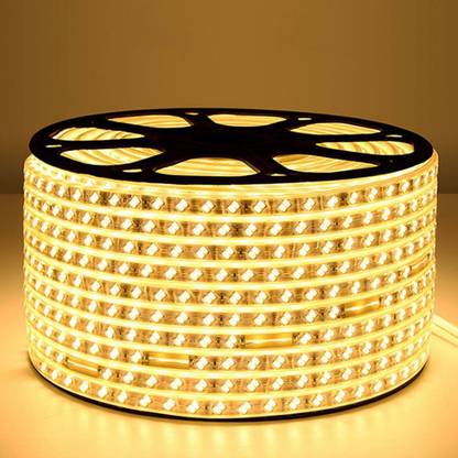 Hybrix LED Strip Ceiling Cove Rope Light, (10 Mtr.) Double Row (120 LED Per Mtr), Waterproof IP67 & Flexible With Adaptor/Connector, 220v AC, Super Bright Natural Warm White Color Recessed Ceiling Light Ceiling Lamp