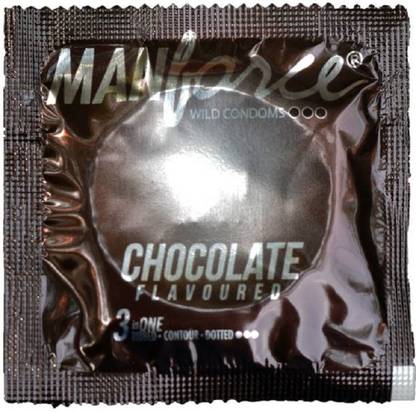 MANFORCE CHOCOLATE FLAVOR CONDOM FOR MEN (1S) , DOTTED CONDOM FOR MEN , RIBBED CONDOM .DOTTED-RIBBED-CONTOUR Condom
