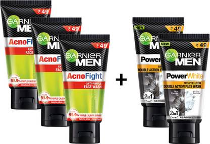 GARNIER Acno Fight Anti-Pimple and Power White Pollution Double Action Face Wash