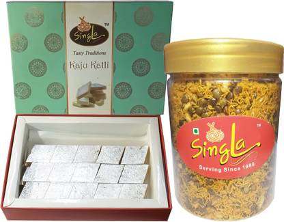 Singla Kaju Katli Burfi 400g Dal Biji 200g Combo Pack of 2 (400g+200g, 600g) Combo