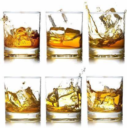 Dravina trader (Pack of 6) Old Fashioned Heavy Base Whisky Glasses Army Man Style Perfect for Serving Scotch Whisky or Mixed Drinks Glass Set Whisky Glass