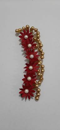 ZENCY Red white color flower Back Pin
