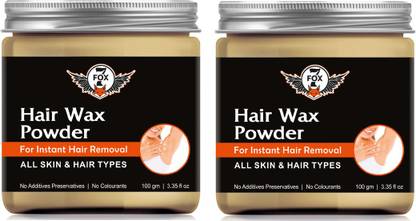 7 FOX Natural & Organic All Hair Removal Powder- For Easy Hair Removal with No Rics & No Pain-100gm-Packof-2-Jar-Combo- Wax