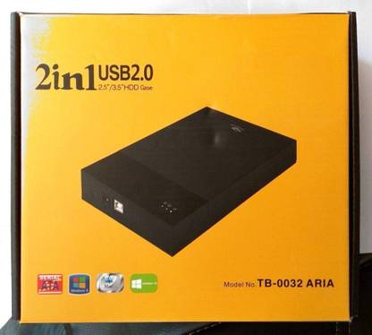 TERABYTE 2in1 USB 2.0 External Hard Drive Casing for 2.5" & 3.5" Sata Hard Drives Dual 3.5 inch 2.5 Inch Sata Hard Disk Casing Enclosure