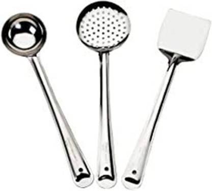BHATI Combo Set Laddle, Skimmer, Turner (Chamcha, Kadchi, Palta) 3 Combo Set Laddle, Skimmer, Turner (Chamcha, Kadchi, Palta) Kitchen Tool Set Kitchen Tool Set