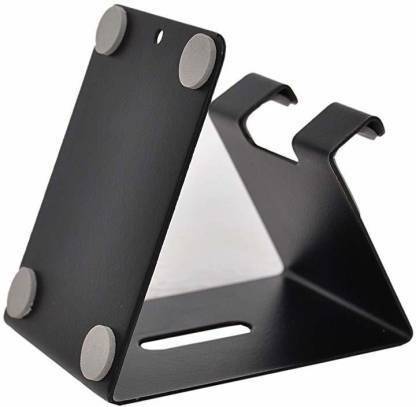 Abkko Mobile Phone Stand, Fully Foldable, Adjustable Desktop Phone Holder, Mobile Holder for Desk, Online Classes & Video (Black) Mobile Holder