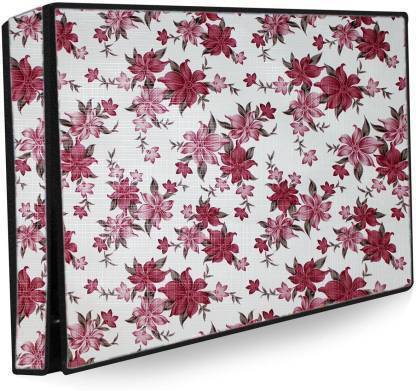 AAVYA UNIQUE FASHION 2 layer dust proof smart LED LCD TV monitor cover for 65 inch LED::LCD::LED Monitor  - AUFLED_65inchMaroonFlower_01