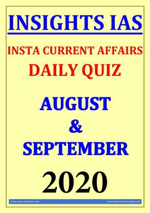 Insights Ias Insta Current Affairs Daily Quiz August & September 2020