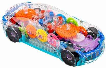 NIJEK STORE Transparent Concept 360° Rotating Simulation Mechanical Gear Super Car for Kids
