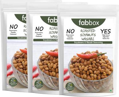 FabBox Roasted Soya Nuts Wasabi, 70 gm