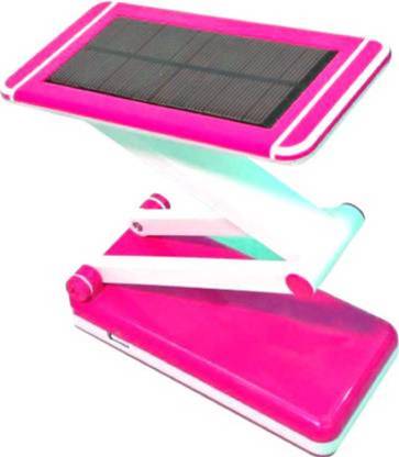 ASTRUMS Rechargeable Adjustable LED Lamp With Attached Solar Panel Desk Lamps Study Lamp + USB Mobile Charging Steel (47 cm, Blue, Pink, Green) Table Lamp (47 cm, Study Lamp