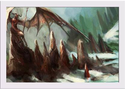 Hell With Lucifer Paper Poster White Frame Paper Print