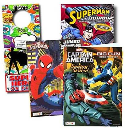 Bendon Intl Classic Superheroes Coloring Books Bundle ...